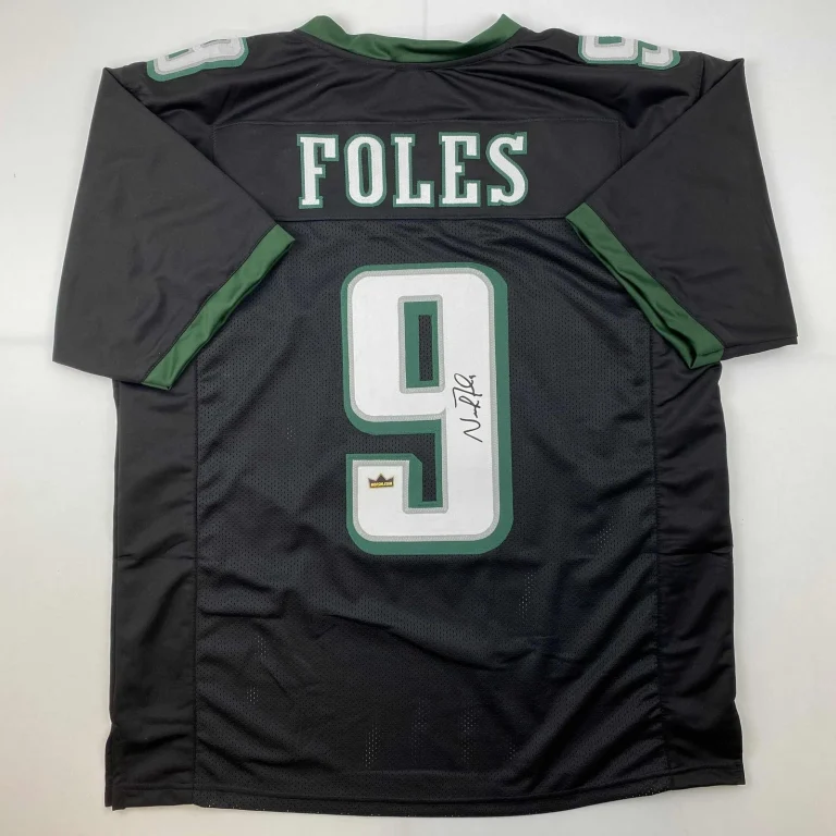 Facsimile Autographed Nick Foles Philadelphia Black Jersey Size Men's XL