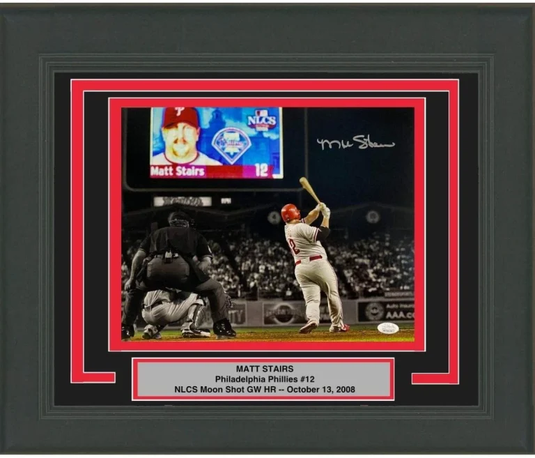 FRAMED Autographed MATT STAIRS Moon Shot Phillies 11x14 Photo JSA COA