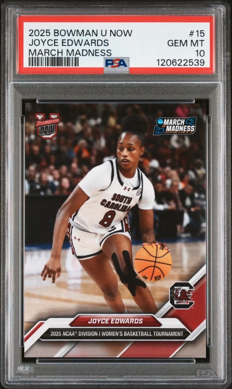 Graded 2025 Bowman U Now Joyce Edwards #15 March Madness Card PSA 10