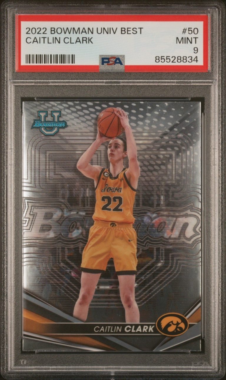 Graded 2022 Topps Bowman Uni Best Caitlin Clark #50 RC Card PSA 9