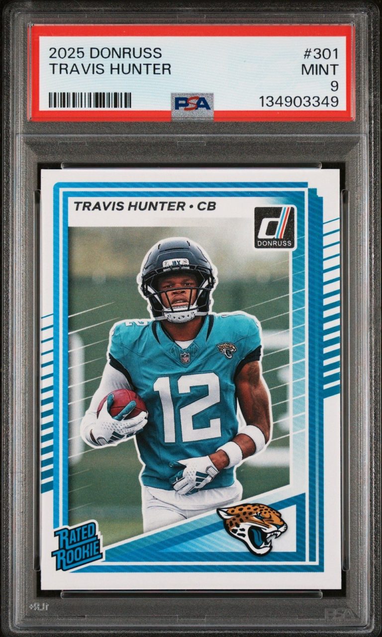 Graded 2025 Panini Donruss Travis Hunter #301 Rookie RC Card PSA 9 Mint
