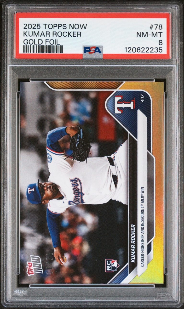Graded 2025 Topps Now Kumar Rocker #78 Gold Foil /50 Rookie Card PSA 8