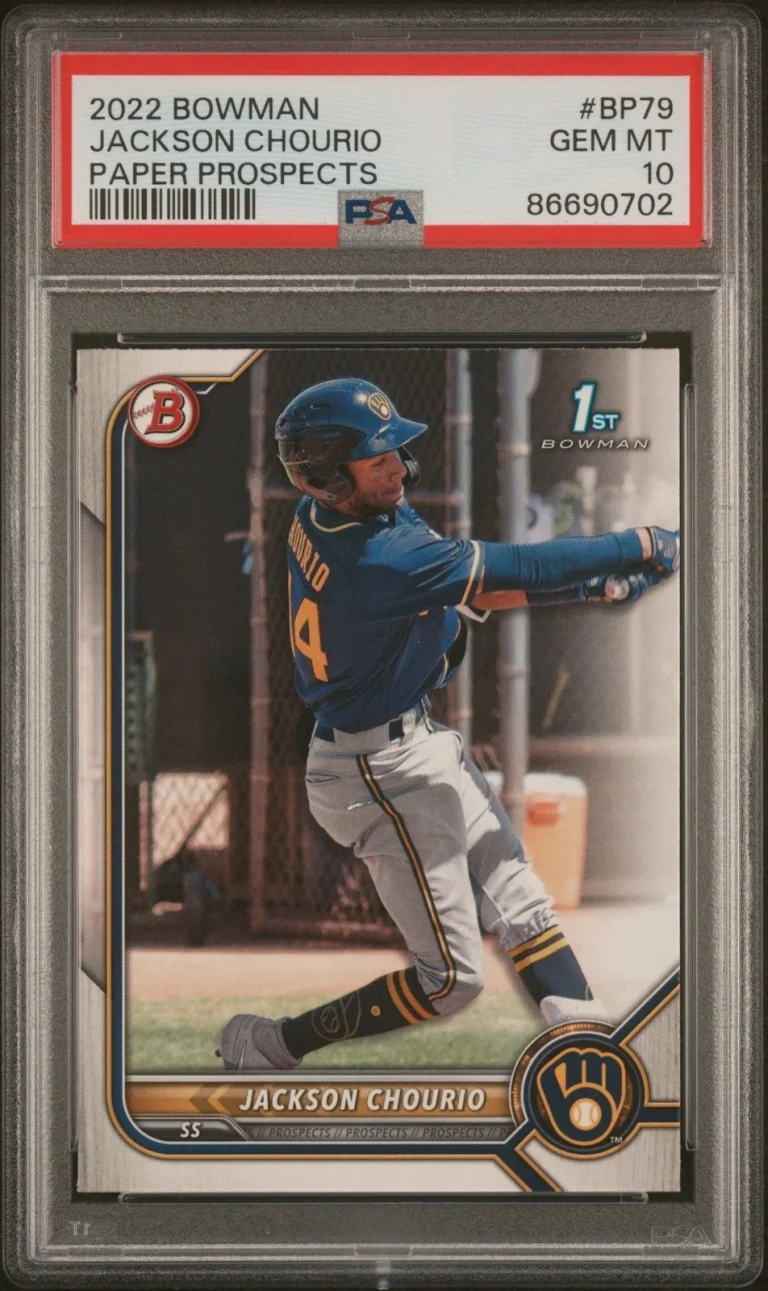 Graded 2022 Bowman Jackson Chourio #BP79 Paper Prospects RC Card PSA 10