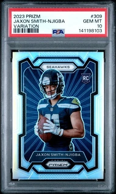 Graded 2023 Panini Prizm Jaxon Smith-Njigba #309 Variation RC Card PSA 10