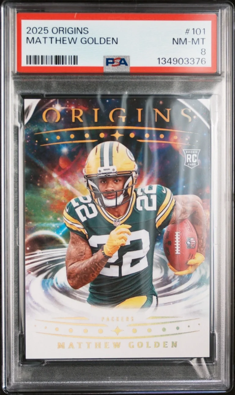 Graded 2025 Panini Origins Matthew Golden #101 Rookie RC Card PSA 8