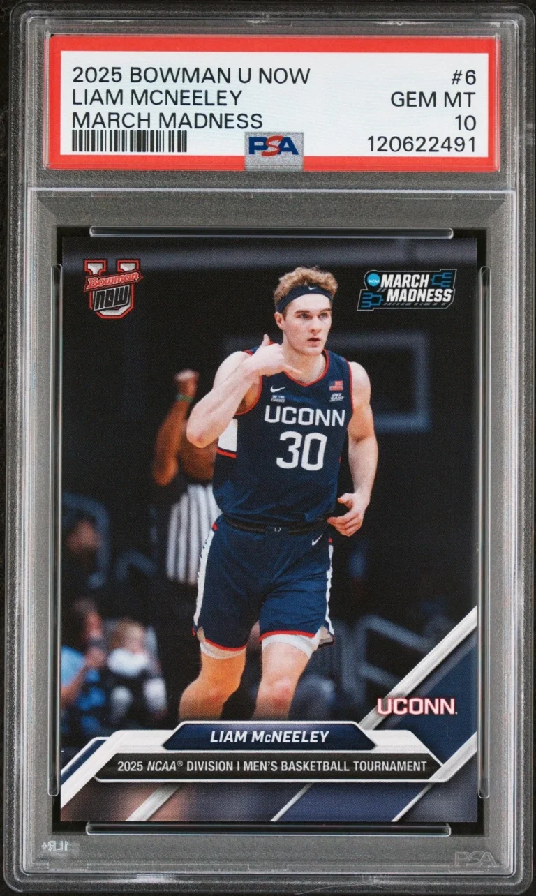 Graded 2025 Bowman U Now Liam McNeeley #6 March Madness Card PSA 10