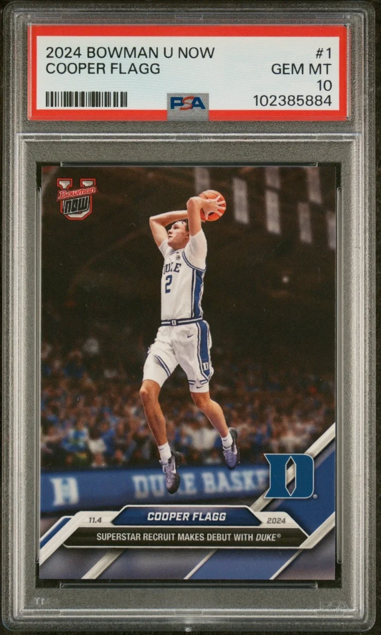 Graded 2024 Bowman U Now Cooper Flagg #1 Debut Rookie RC Card PSA 10