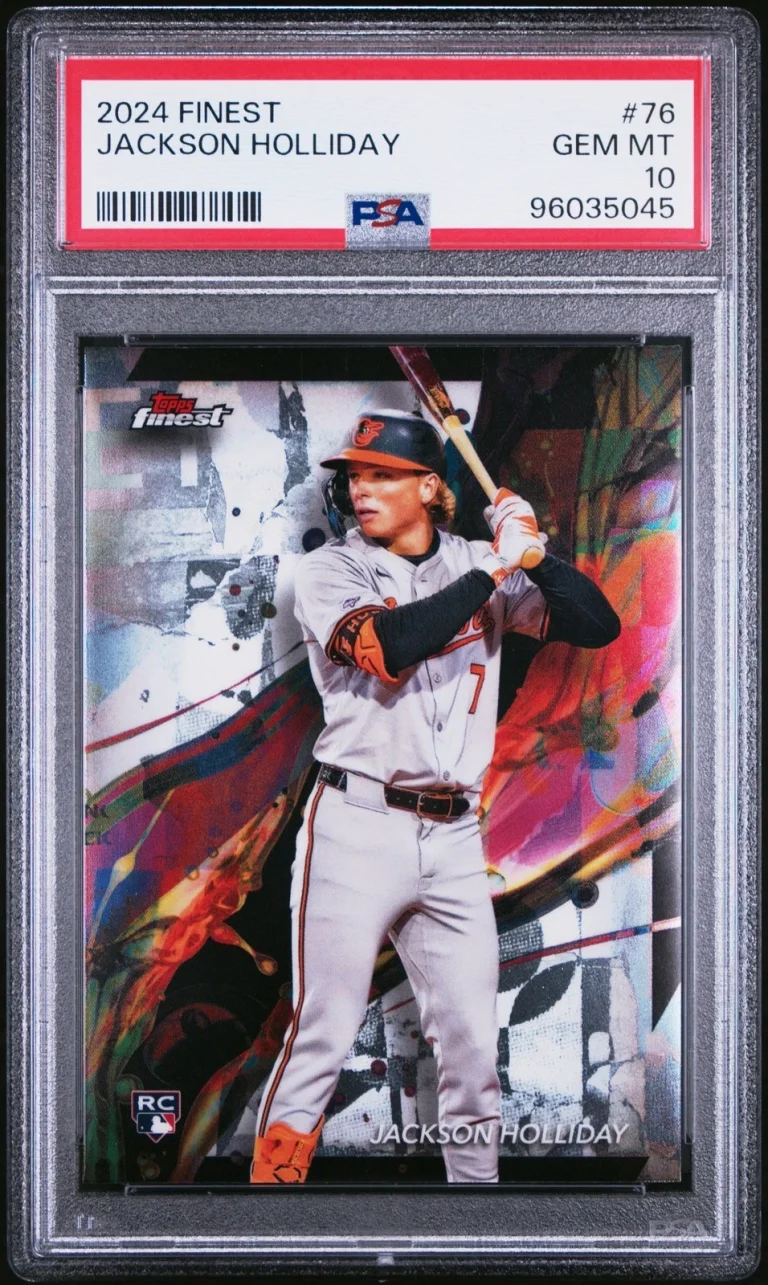 Graded 2024 Topps Finest Jackson Holliday #76 Rookie RC Card PSA 10 Gem