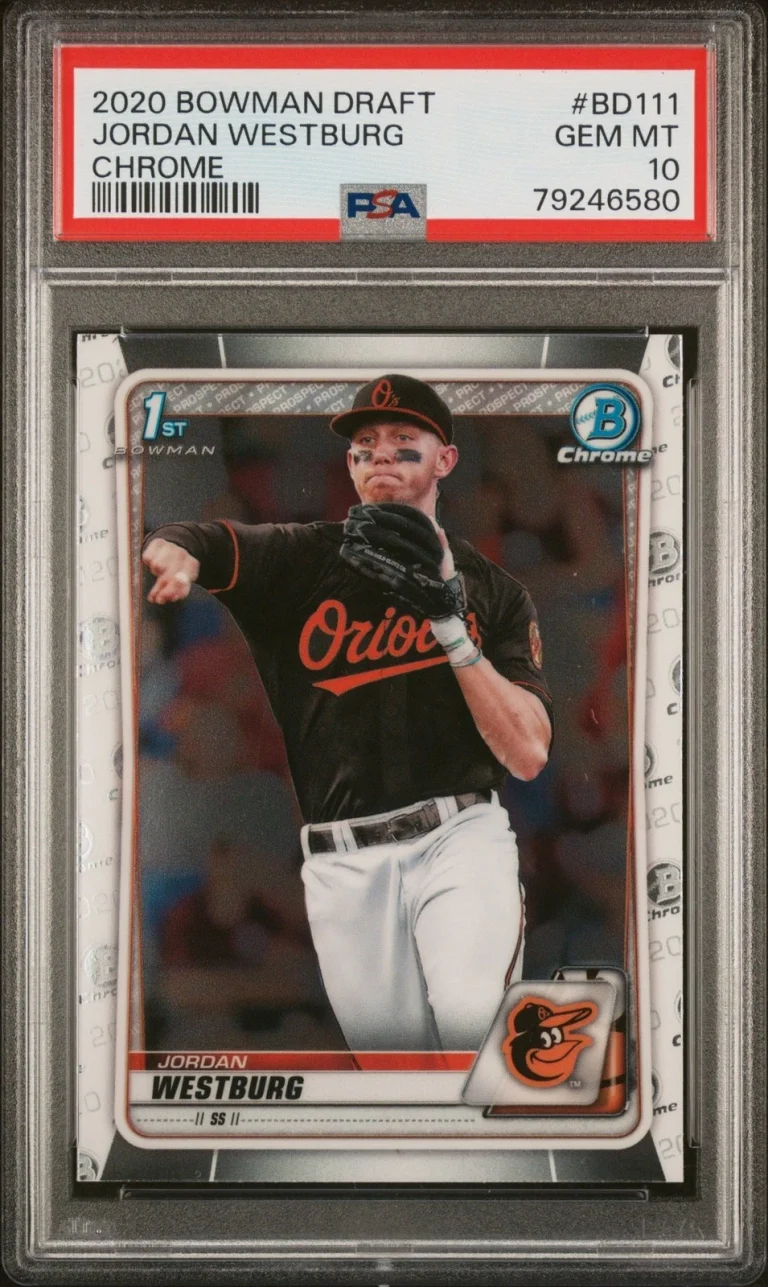 Graded 2020 Bowman Draft Jordan Westburg #BD111 Chrome RC Card PSA 10