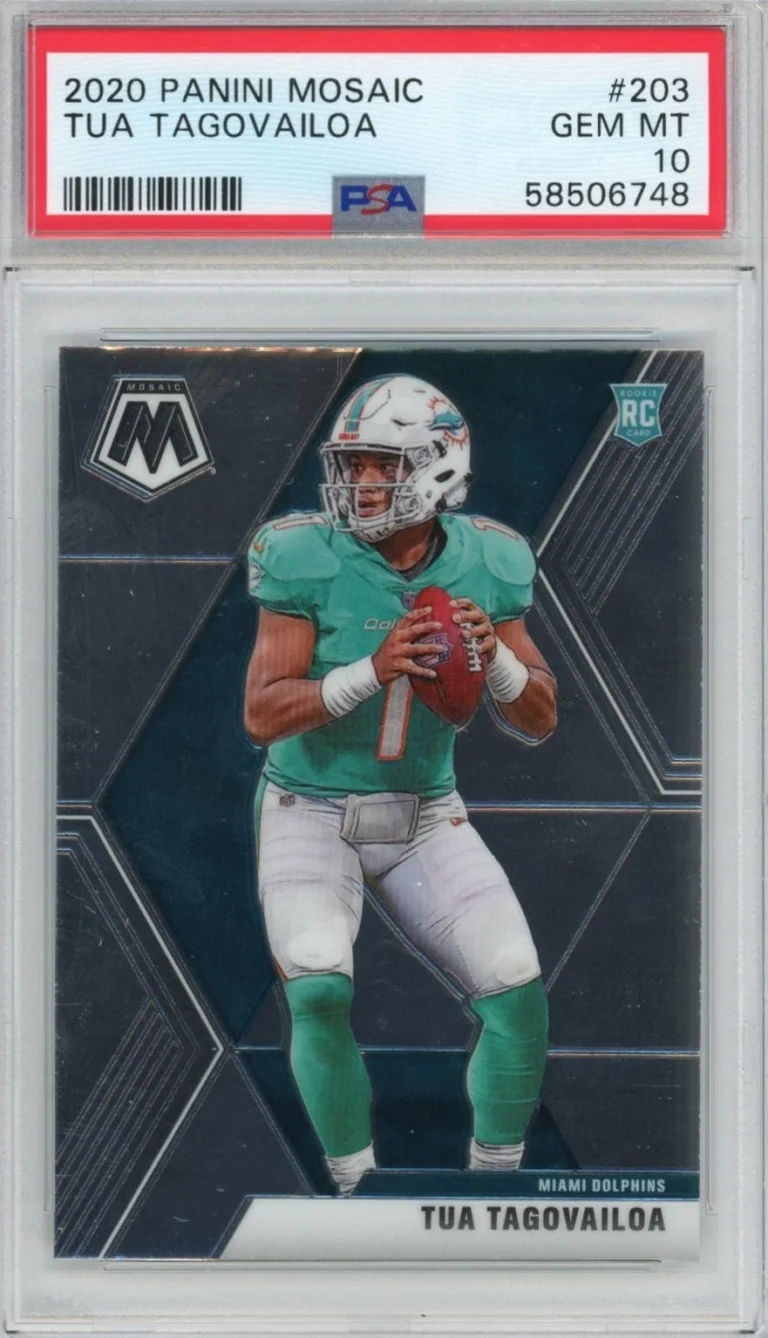 Graded 2020 Panini Mosaic Tua Tagovailoa #203 Rookie Card PSA 10