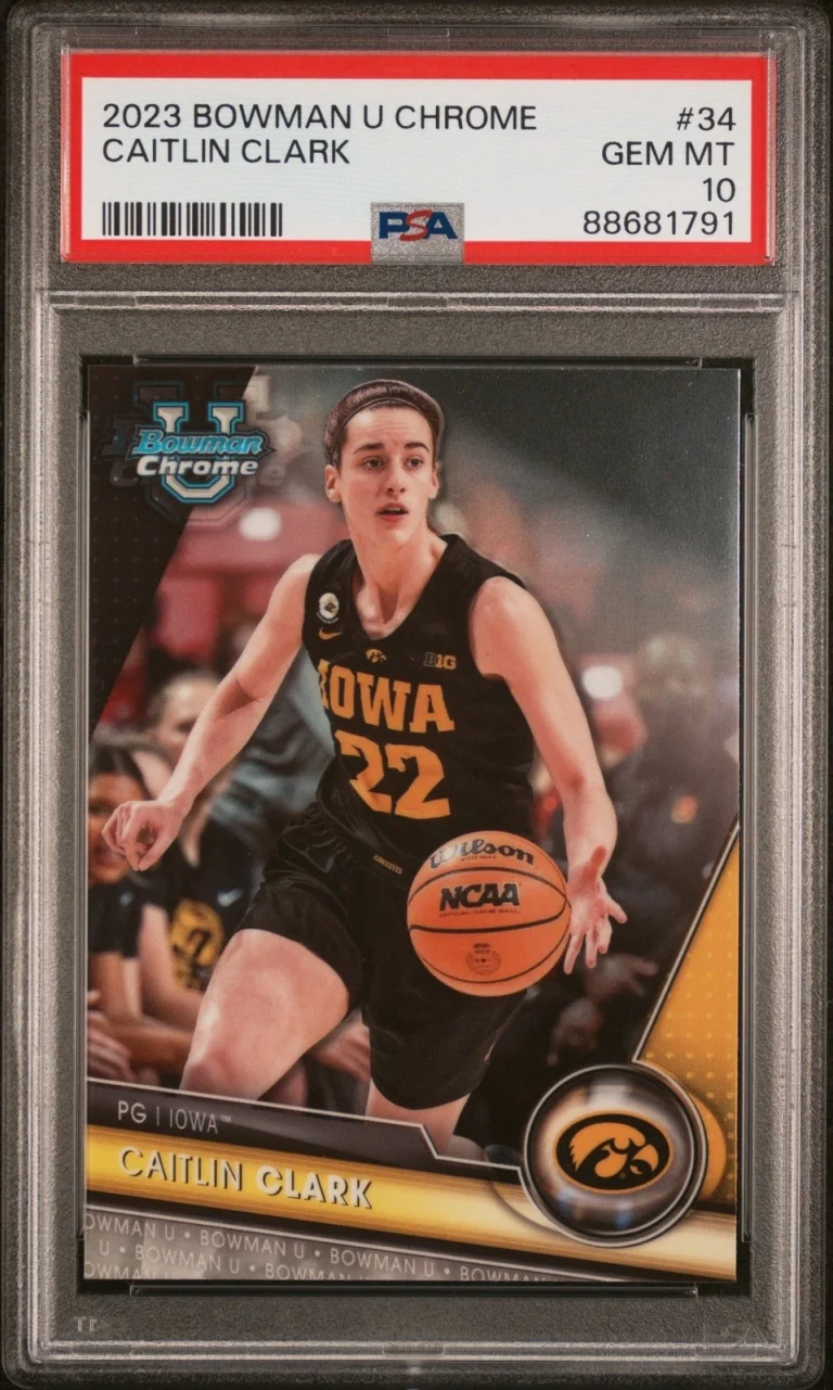 Graded 2023 Topps Bowman U Chrome Caitlin Clark #34 RC Card PSA 10