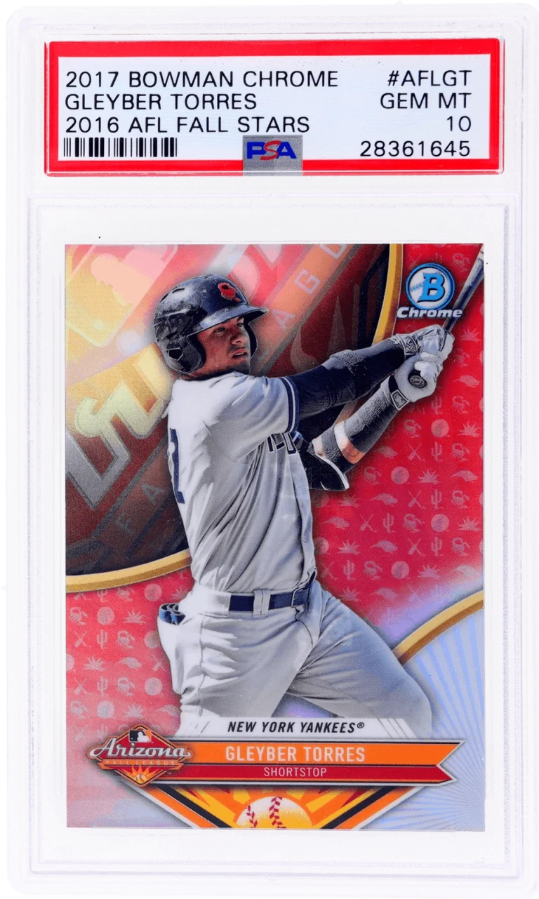 Graded 2017 Bowman CHR Gleyber Torres #AFLGT AFL Fall Stars Card PSA 10