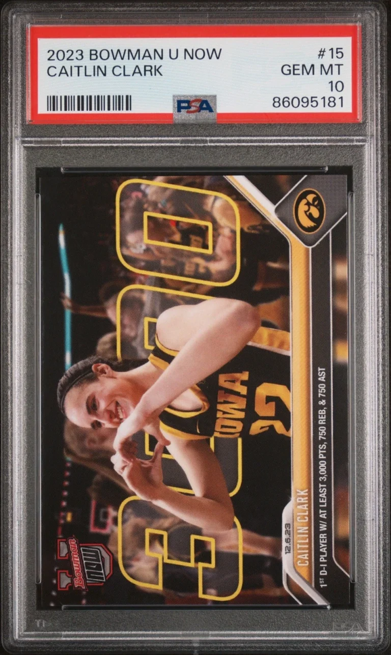 Graded 2023 Topps Bowman U Now Caitlin Clark #15 Rookie Card PSA 10