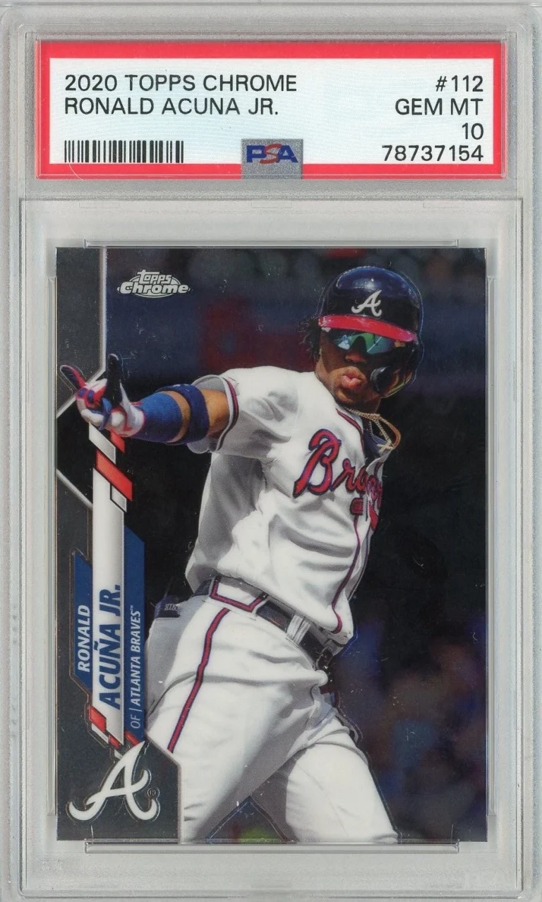 Graded 2020 Topps Chrome Ronald Acuna Jr. #112 Card PSA 10 Gem Mint