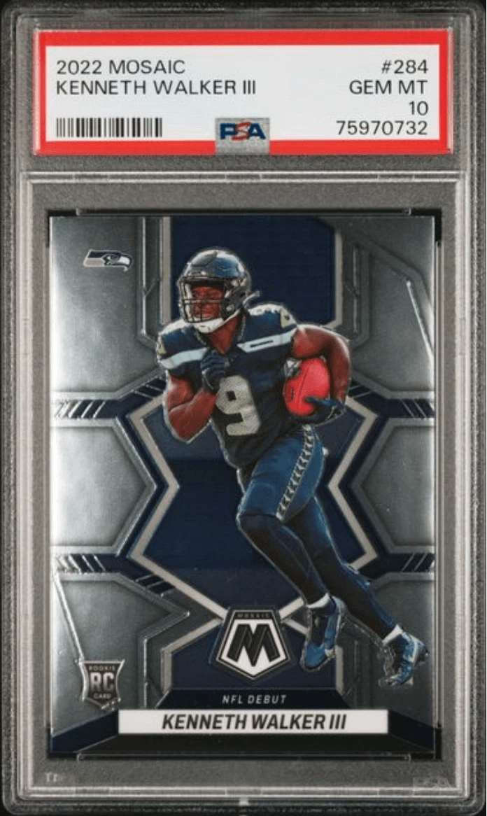 Graded 2022 Panini Mosaic Kenneth Walker III #284 Rookie Card PSA 10