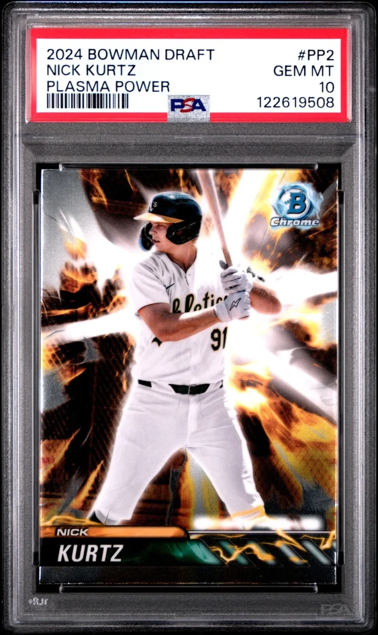 Graded 2024 Bowman Draft Nick Kurtz #PP2 Plasma Power RC Card PSA 10