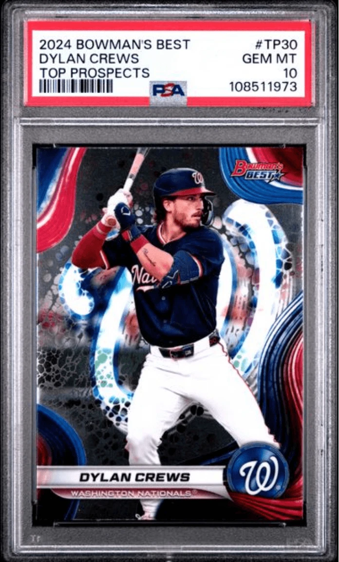 Graded 2024 Bowmans Best Dylan Crews TP30 Top Prospects RC Card PSA 10