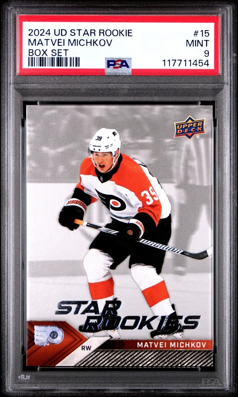 Graded 2024 UD Star Rookie Matvei Michkov #15 Box Set Rookie Card PSA 9
