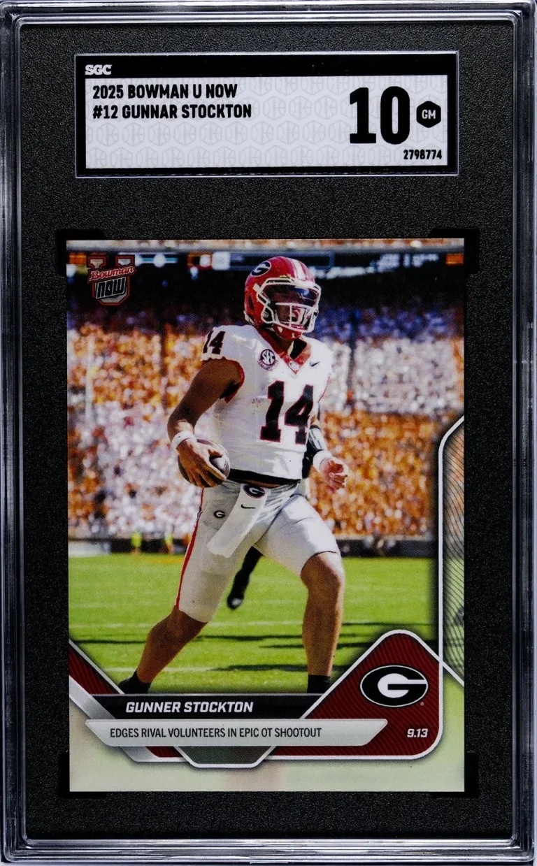 Graded 2025 Topps Bowman U Now Gunner Stockton #12 Rookie Card SGC 10 Mint