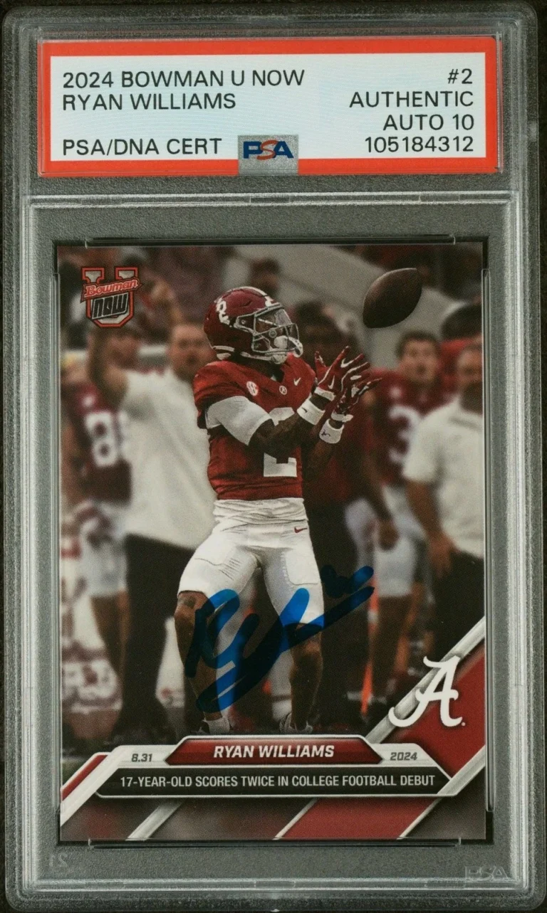Graded 2024 Bowman U Now Ryan Williams #2 Purple /25 Card PSA 10 Auto