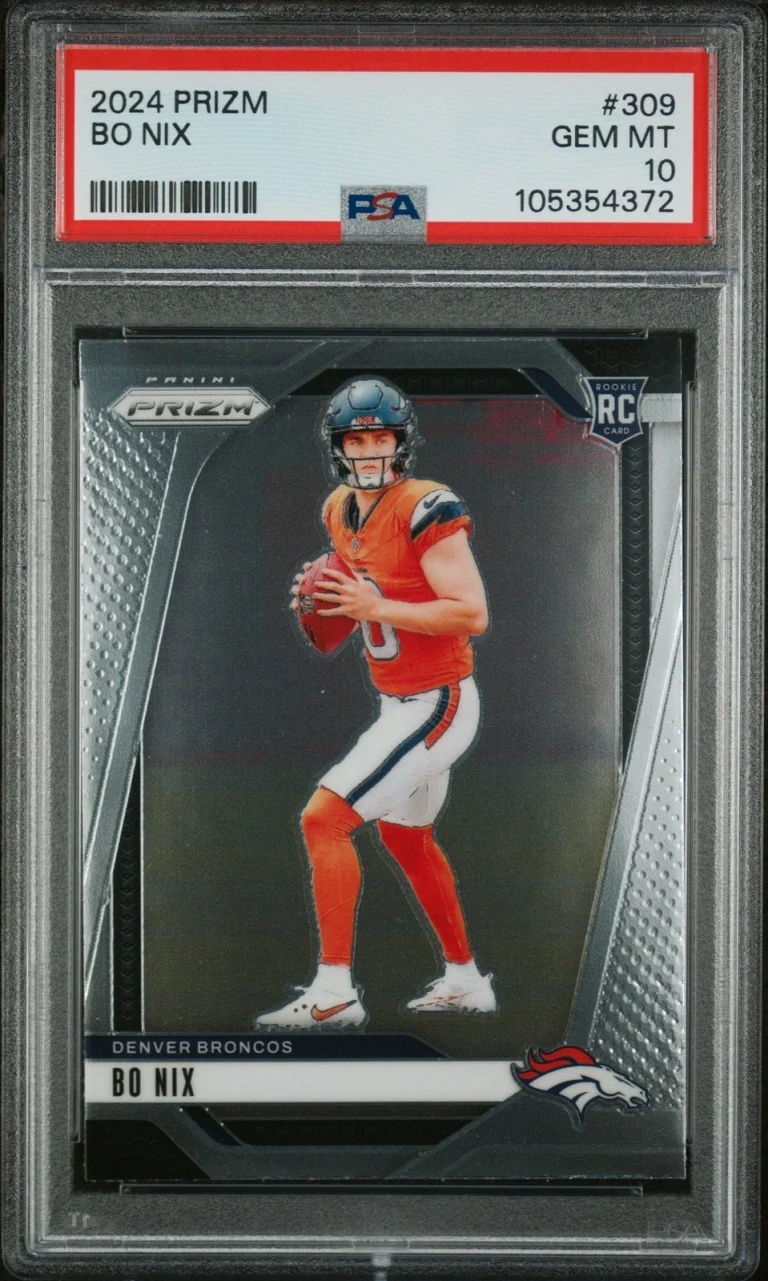 Graded 2024 Panini Prizm Bo Nix #309 Rookie RC Card PSA 10 Gem Mint
