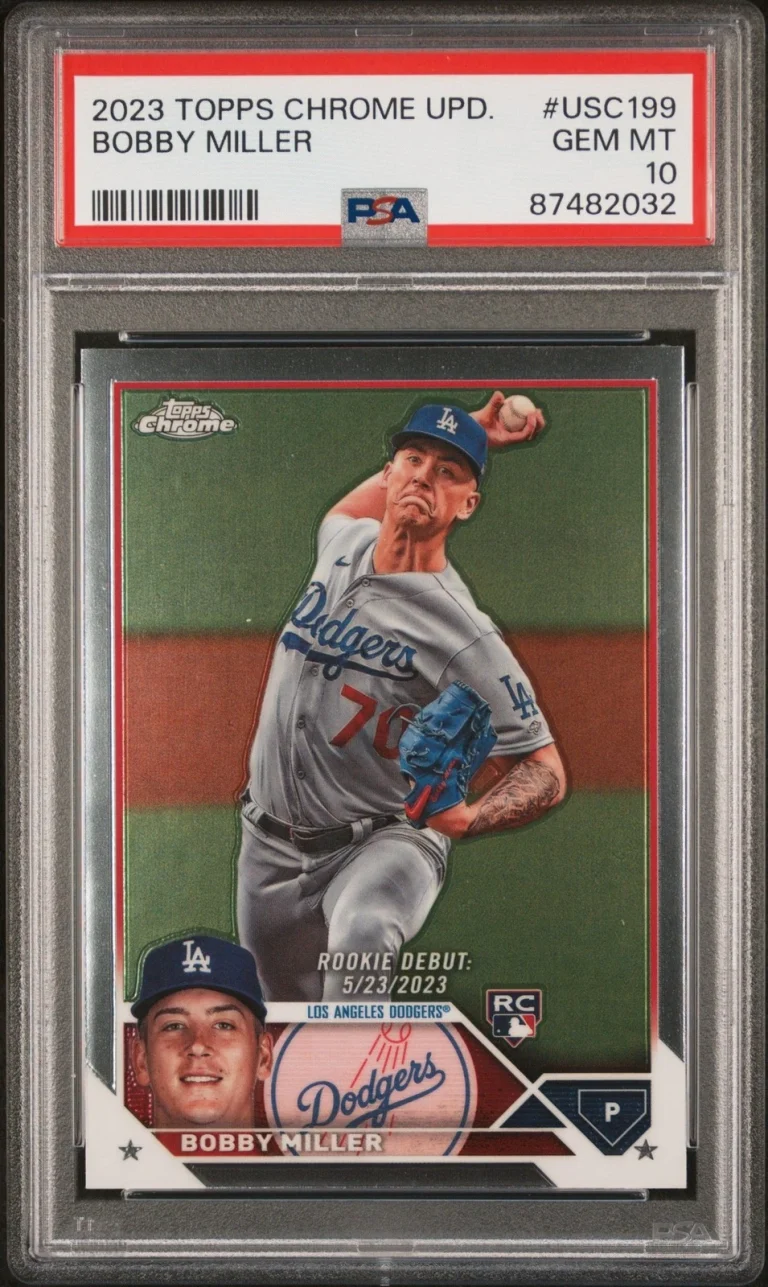 Graded 2023 Topps Chrome Update Bobby Miller #USC199 Rookie Card PSA 10