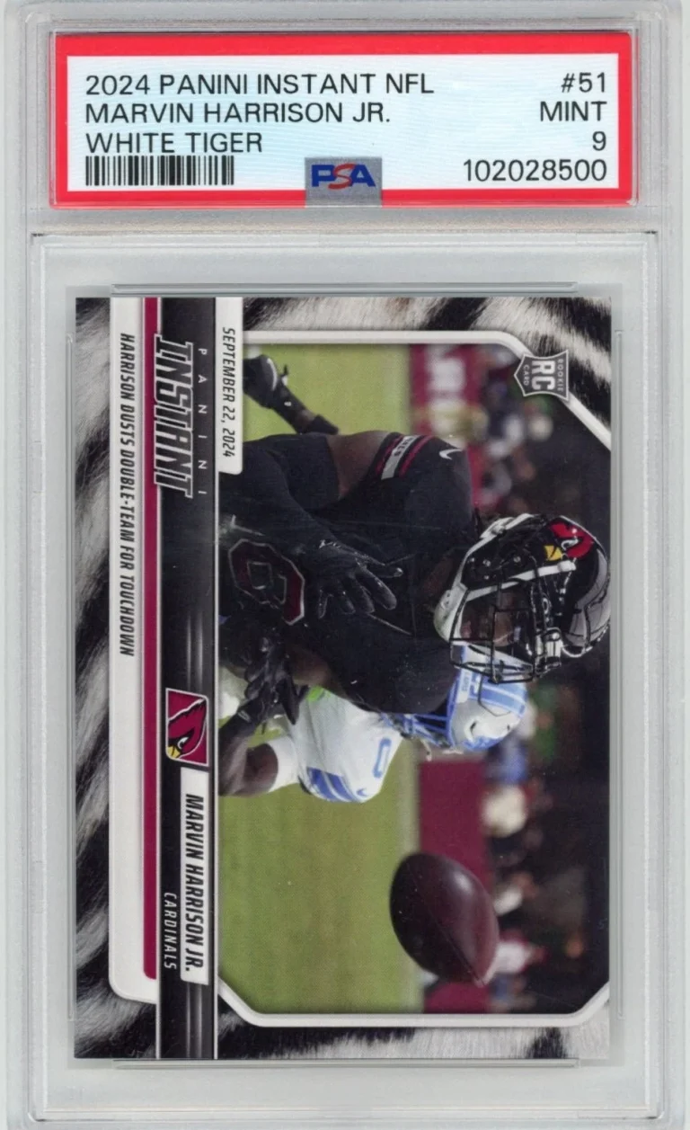 Graded 2024 Panini Marvin Harrison Jr #51 White Tiger /10 RC Card PSA 9