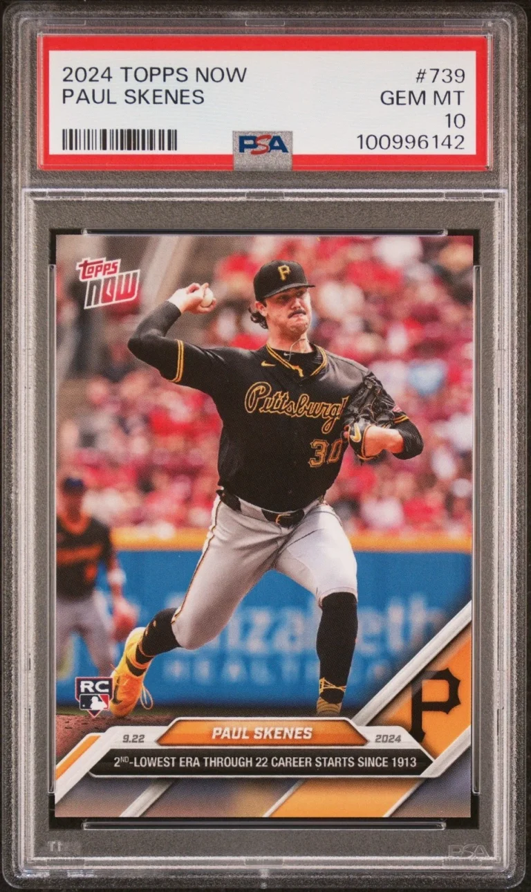 Graded 2024 Topps Now Paul Skenes #739 Rookie RC Baseball Card PSA 10 Mint