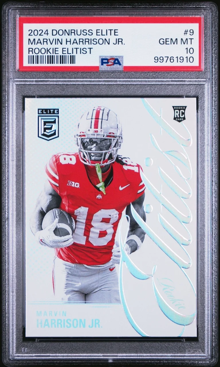 Graded 2024 Donruss Elite Marvin Harrison Jr #9 Elitist RC Card PSA 10