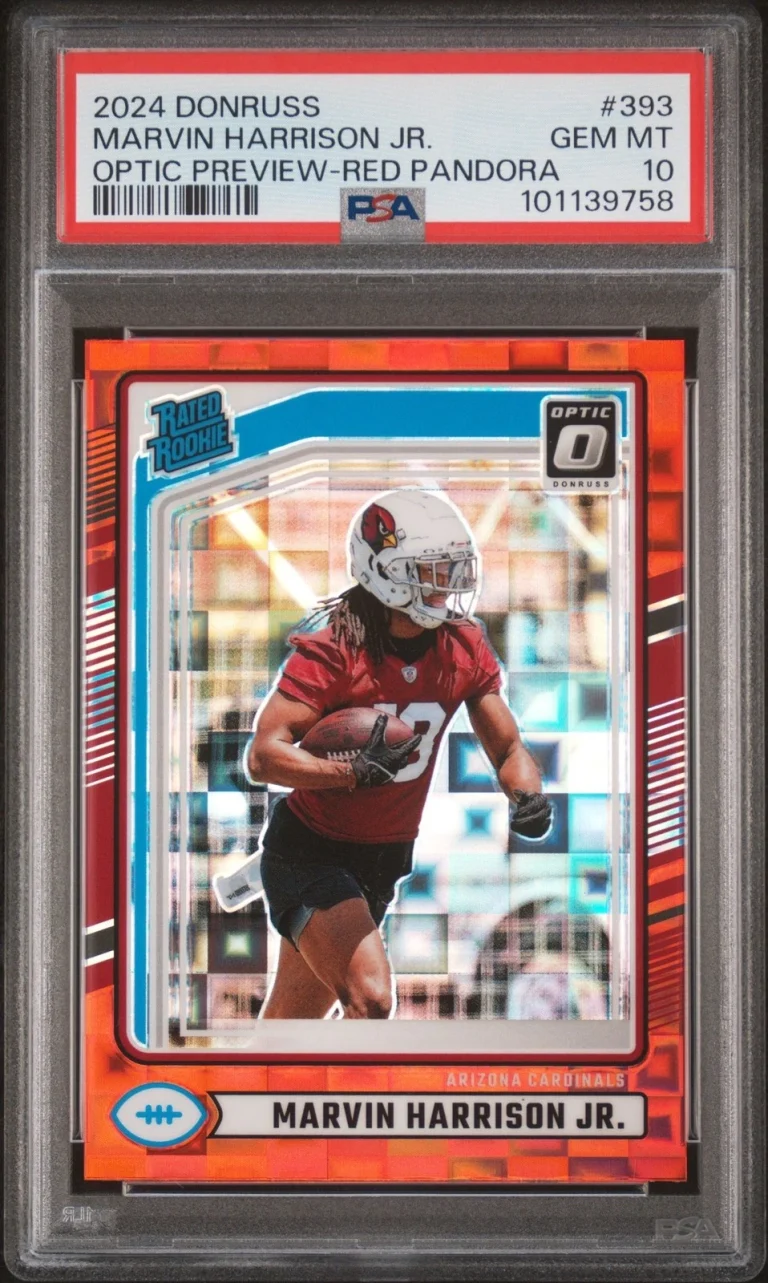 Graded 2024 Donruss Marvin Harrison Jr #393 Red Pandora Card PSA 10