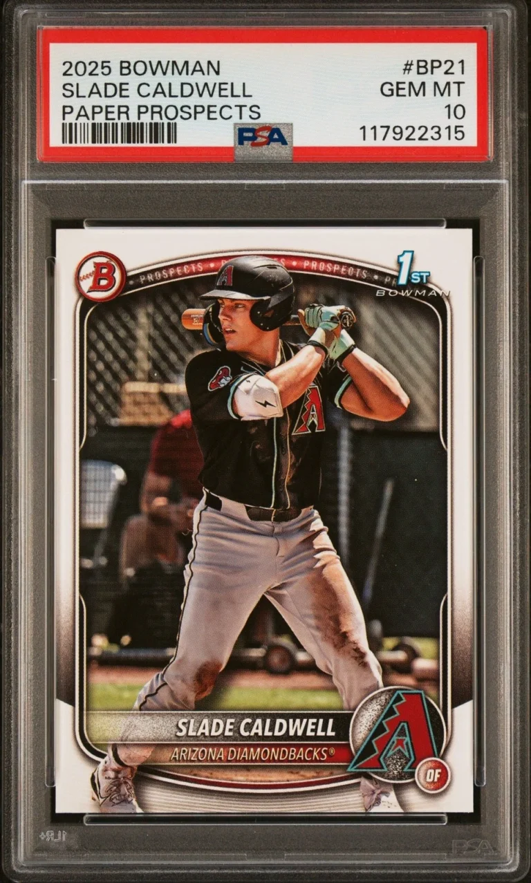 Graded 2025 Bowman Slade Caldwell #BP21 Paper Prospects RC Card PSA 10