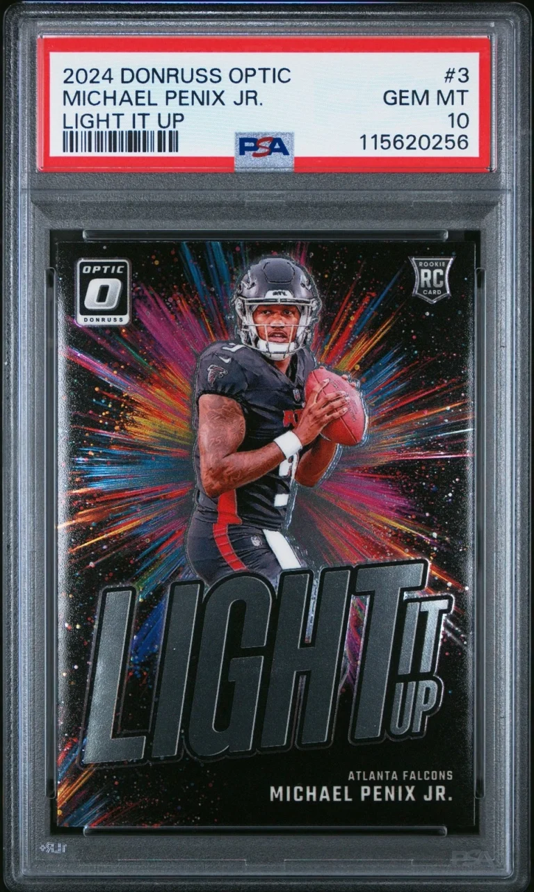 Graded 2024 Donruss Optic Michael Penix Jr #3 Light It Up Card PSA 10
