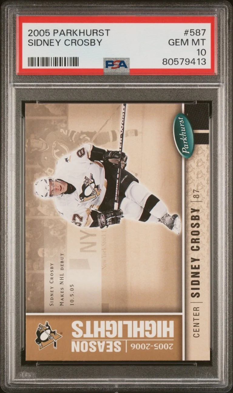 Graded 2005 UD Parkhurst Sidney Crosby #587 NHL Debut Rookie Card PSA 10
