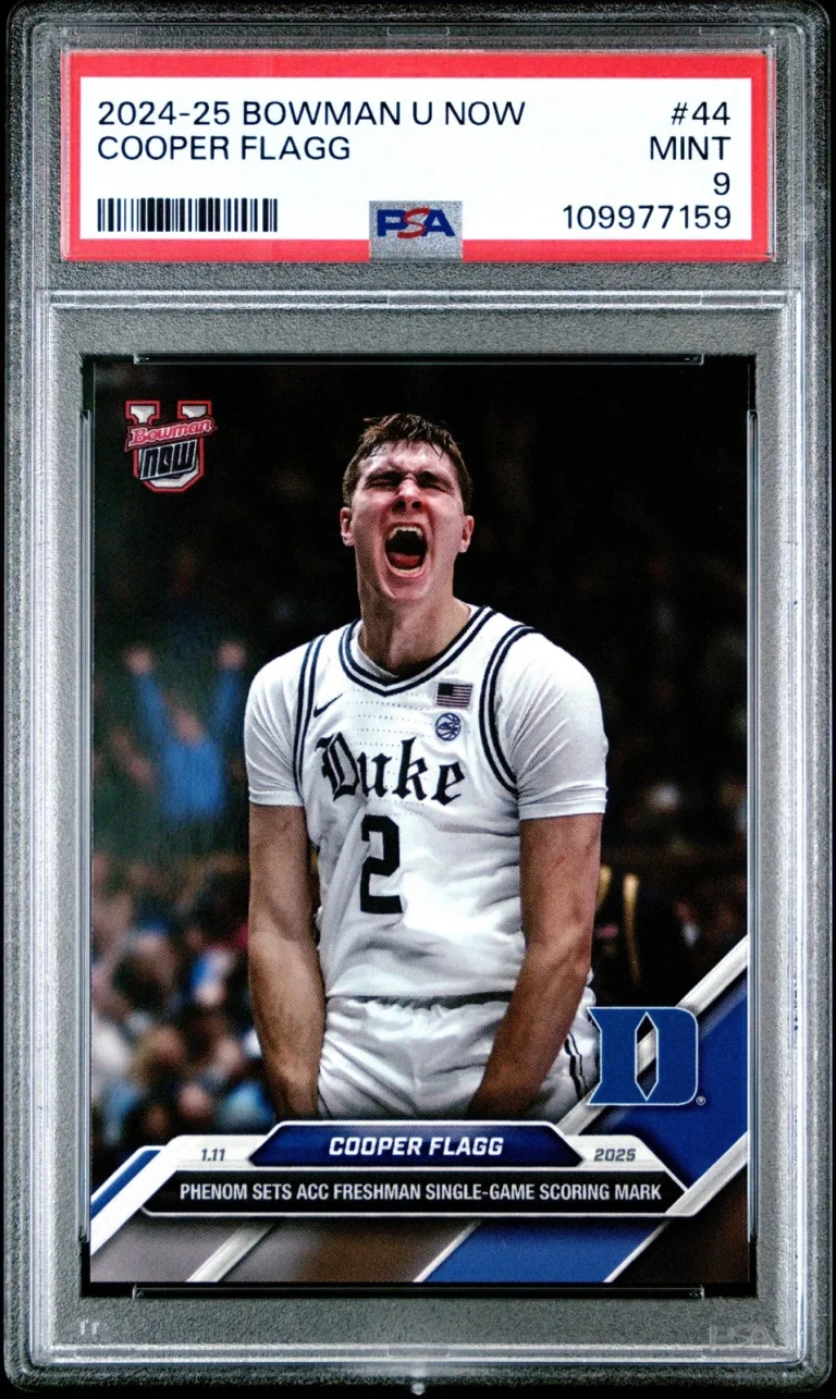 Graded 2024 Bowman U Now Cooper Flagg #44 Rookie RC Card PSA 9 Mint
