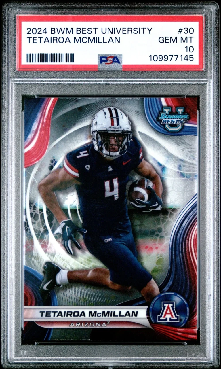 Graded 2024 Bowman Best University Tetairoa McMillan #30 RC Card PSA 10