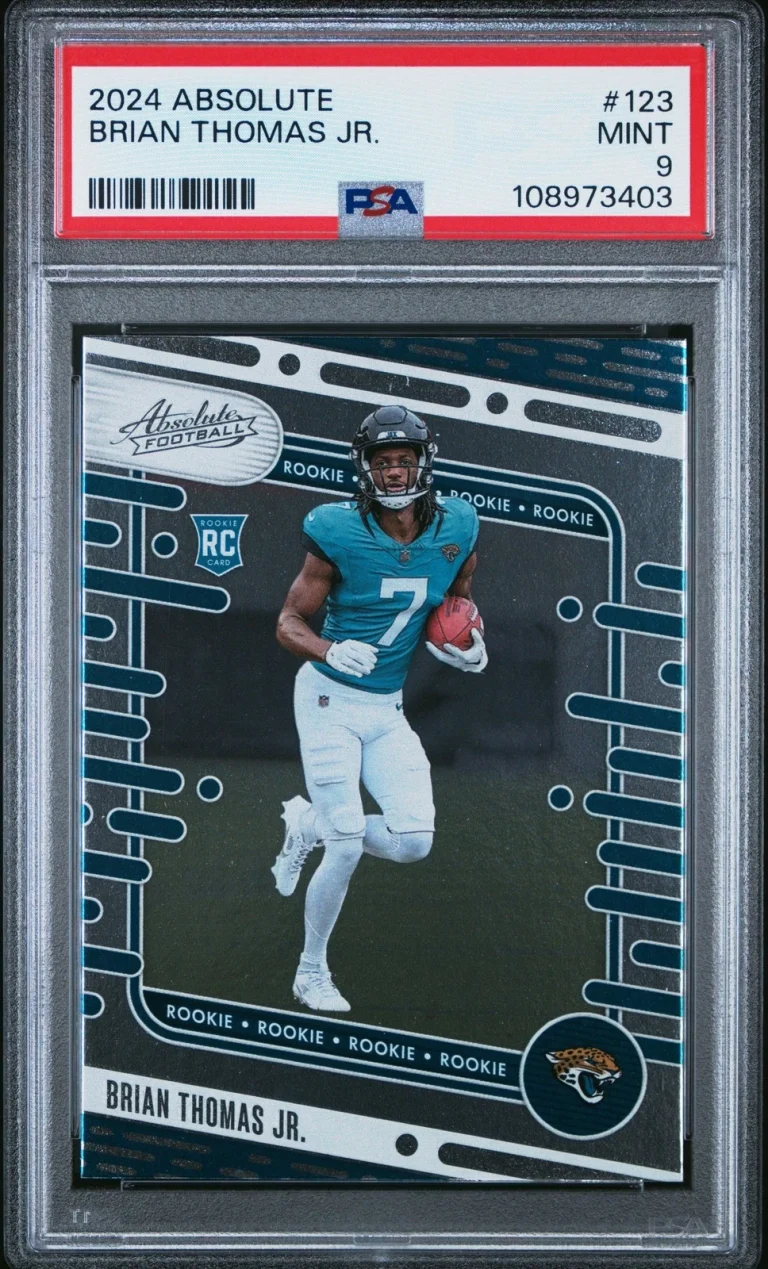 Graded 2024 Panini Absolute Brian Thomas Jr #123 Rookie RC Card PSA 9