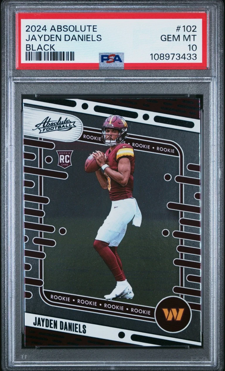 Graded 2024 Panini Absolute Jayden Daniels #102 Black RC Card PSA 10