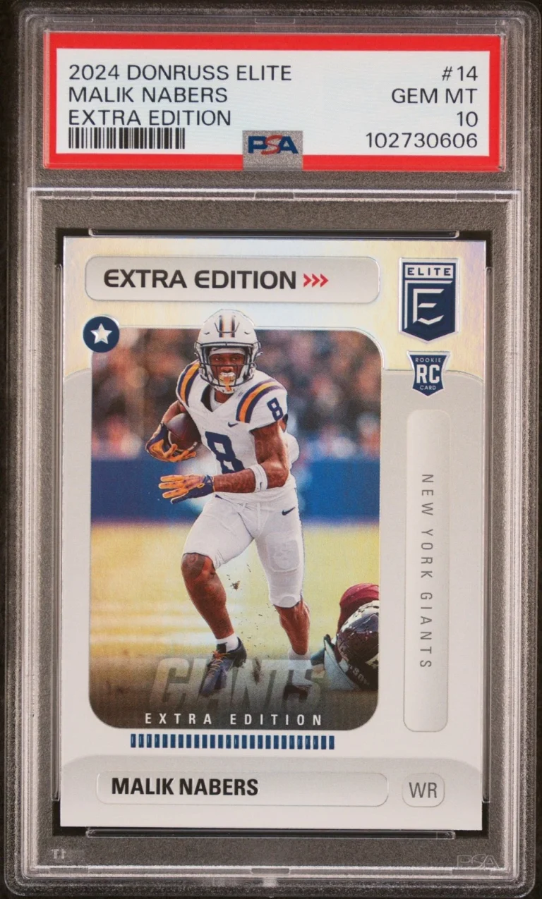 Graded 2024 Donruss Elite Malik Nabers #14 Extra Edition RC Card PSA 10