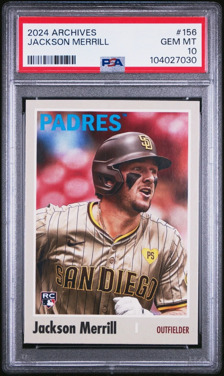 Graded 2024 Topps Archives Jackson Merrill #156 Rookie RC Card PSA 10