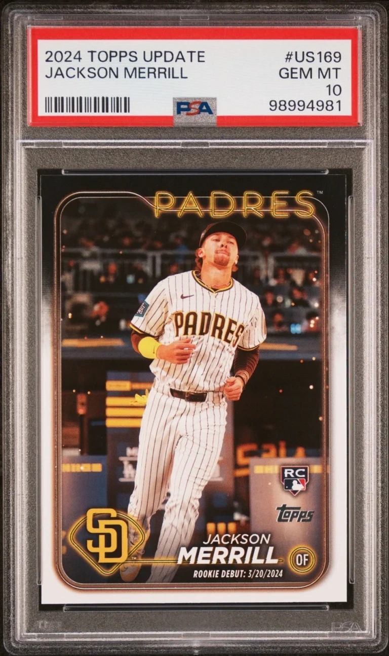 Graded 2024 Topps Update Jackson Merrill #US169 Rookie RC Card PSA 10