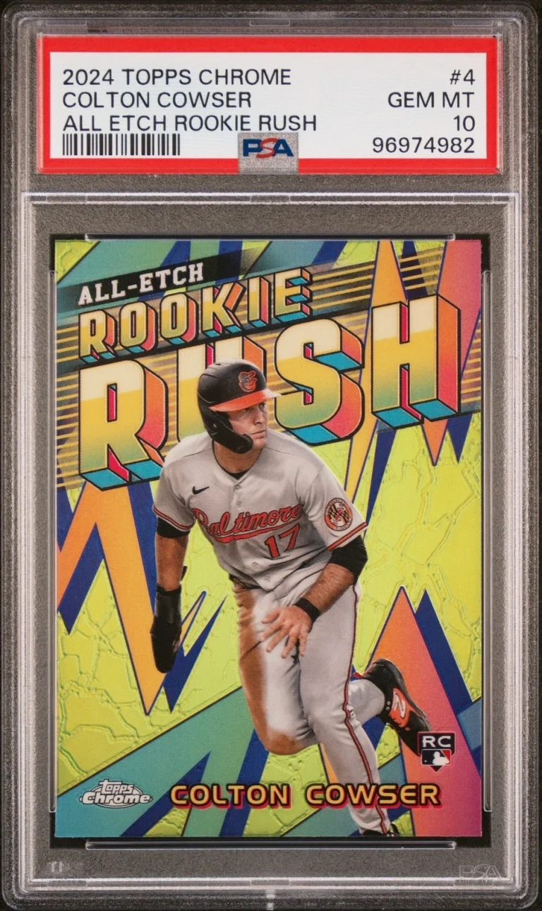 Graded 2024 Topps Chrome Colton Cowser #4 Rookie Rush Baseball Card PSA 10
