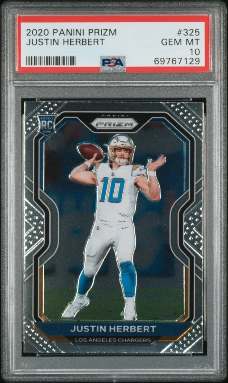 Graded 2020 Panini Prizm Justin Herbert #325 Rookie RC Card PSA 10 Gem