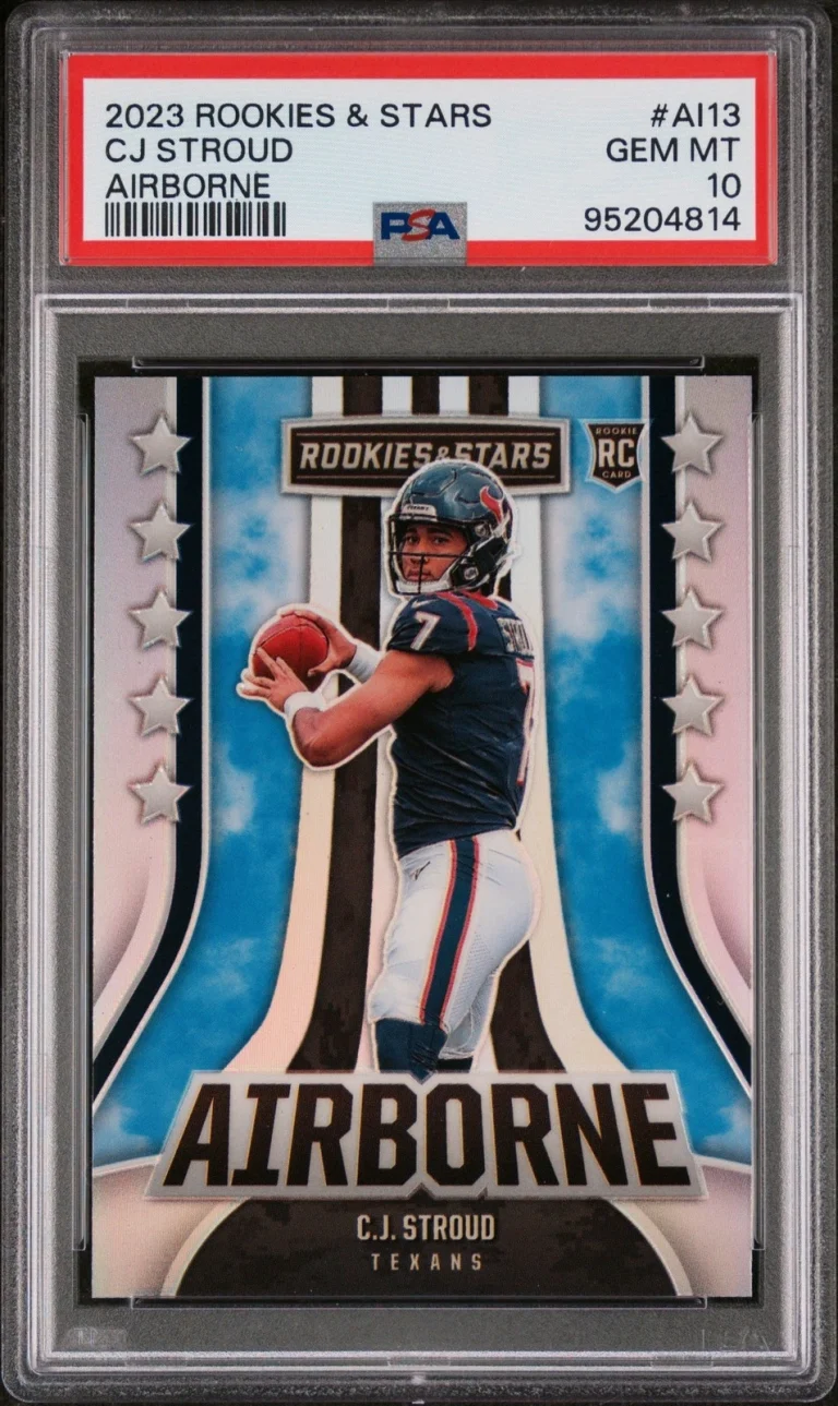 Graded 2023 Rookies & Stars C.J. Stroud #AI13 Airborne RC Card PSA 10