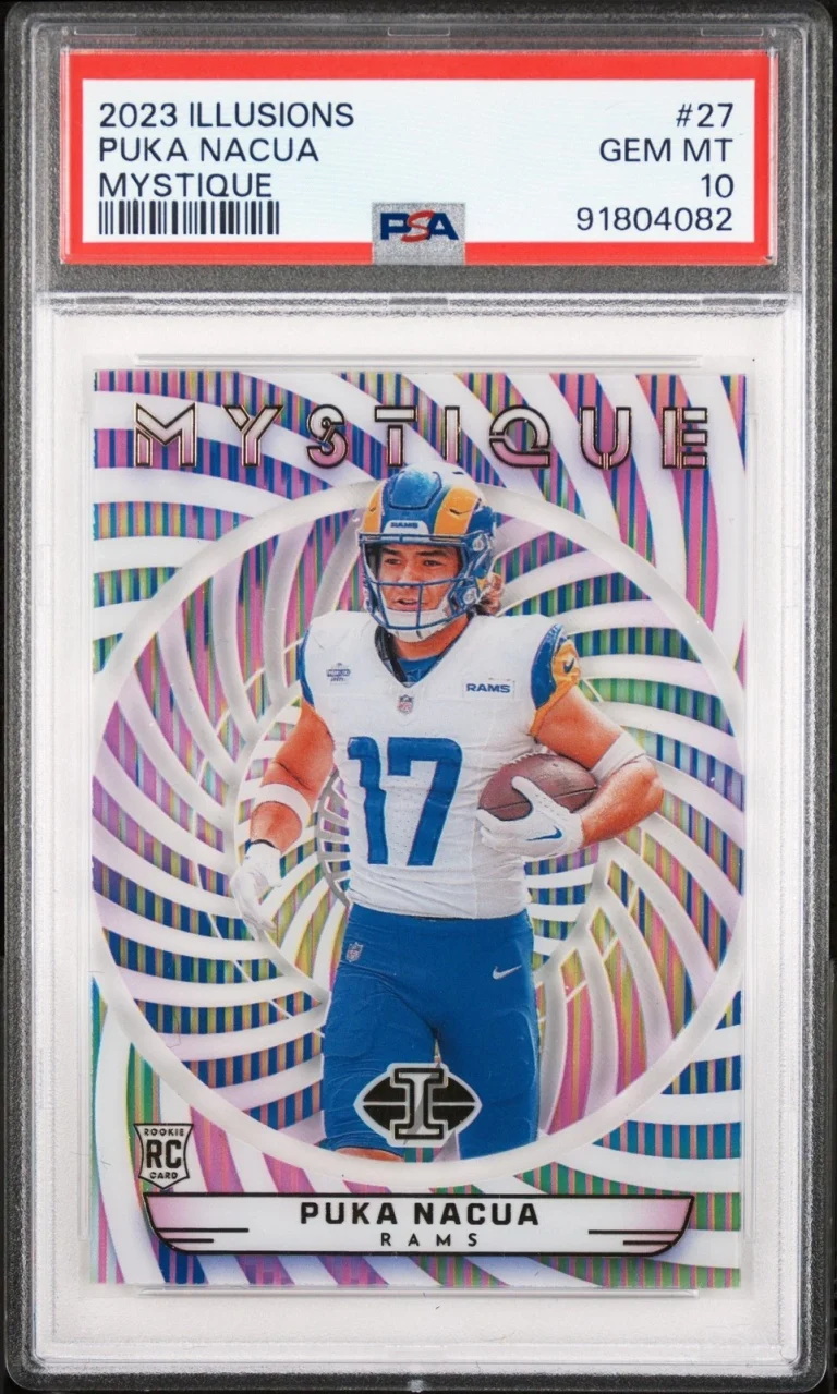 Graded 2023 Panini Illusions Puka Nacua #27 Mystique Rookie Card PSA 10