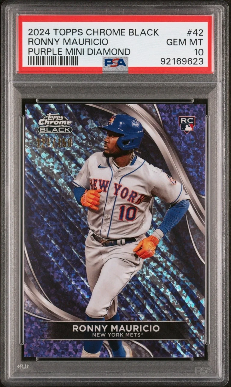 Graded 2024 Topps Black Ronny Mauricio #42 Purple #/150 RC Card PSA 10