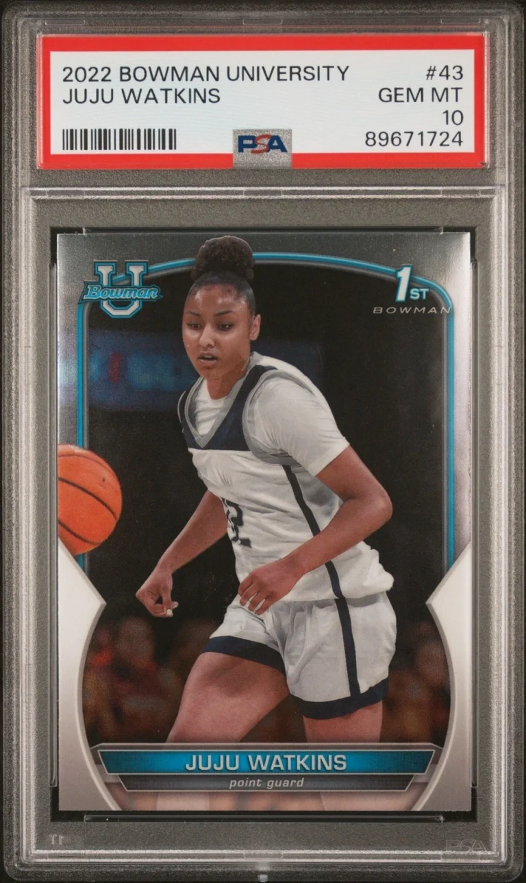 Graded 2022 Topps Bowman University JuJu Watkins #43 RC Card PSA 10