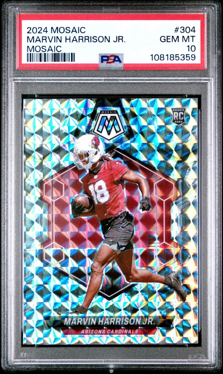 Graded 2024 Panini Mosaic Marvin Harrison Jr #304 Mosaic RC Card PSA 10