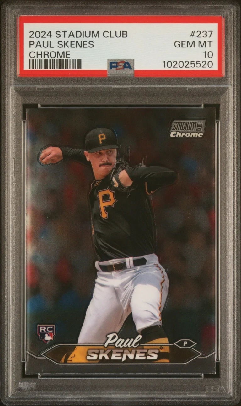 Graded 2024 Topps Stadium Club Paul Skenes #237 Chrome RC Card PSA 10
