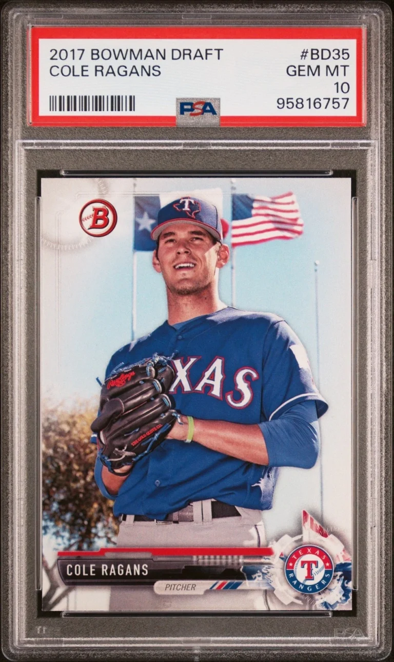 Graded 2017 Topps Bowman Draft Cole Ragans #BD35 Rookie RC Card PSA 10