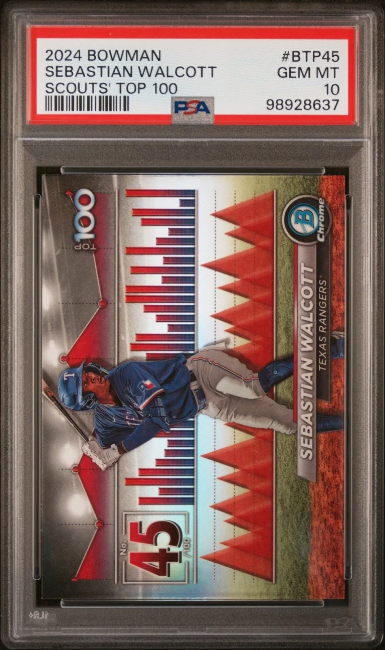 Graded 2024 Bowman Sebastian Walcott #BTP45 Scouts Top 100 Card PSA 10